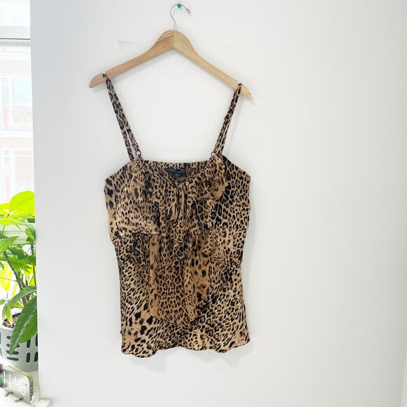 Forever 21 Animal Print Ruffle Tank Blouse Size 2X - Picture 1 of 6